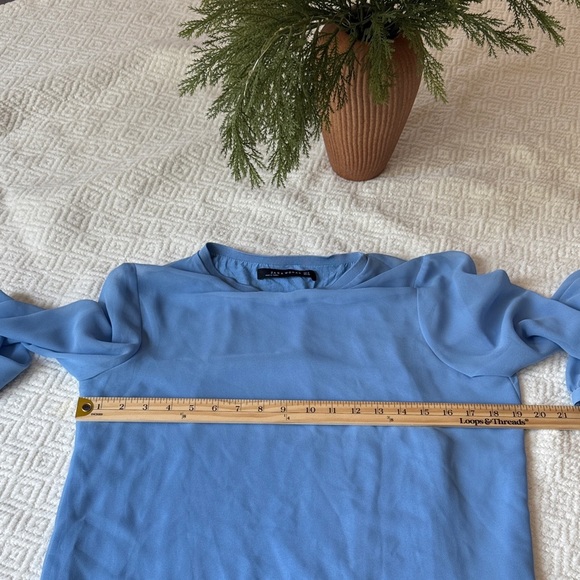 Zara Light Blue Long Sleeve Blouse - Picture 9 of 10
